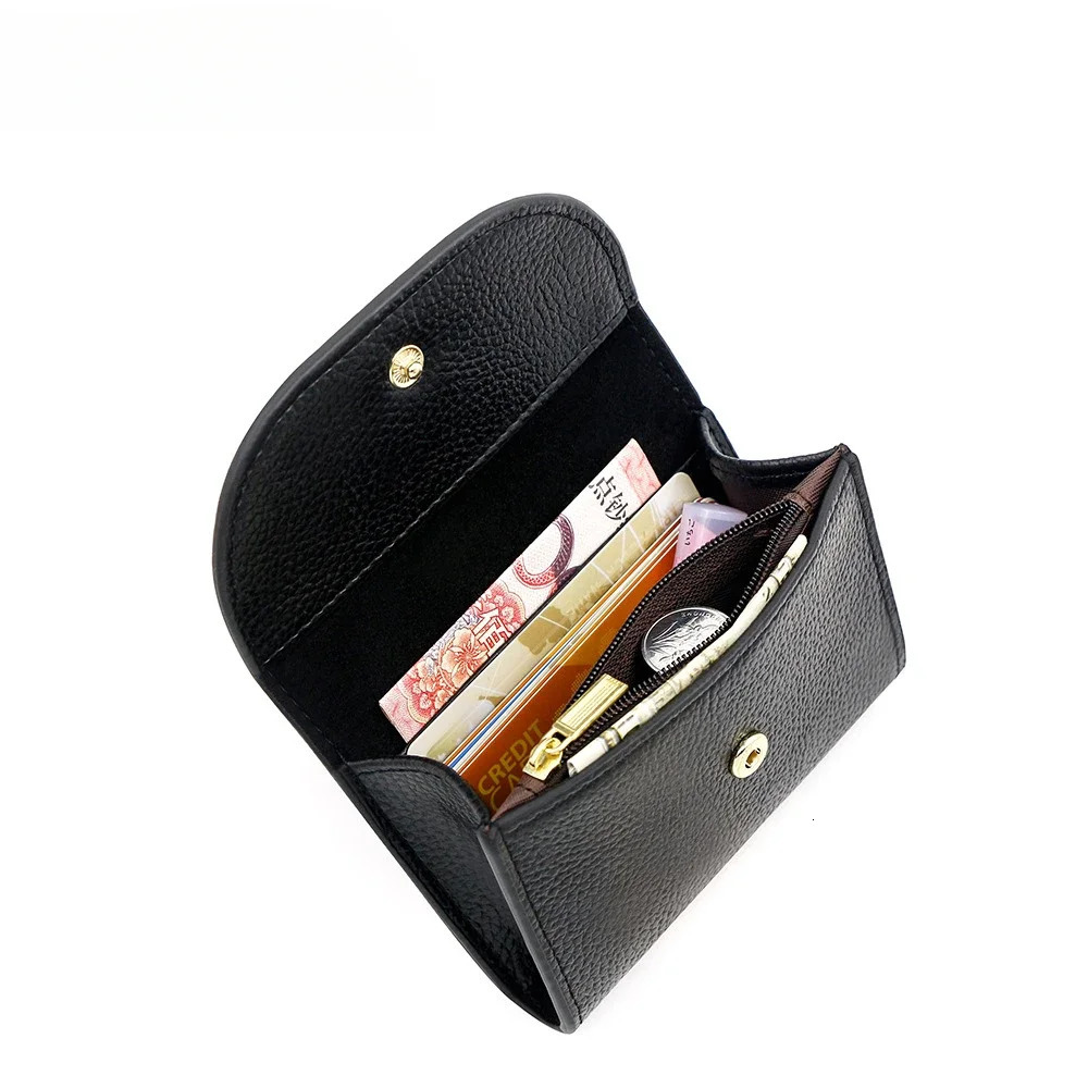 Fashion Ladies Small Genuine Leather Womens Wallets Short Wallet Woman Zipper Mini Card Holder Coin Purse 250904 Y260206
