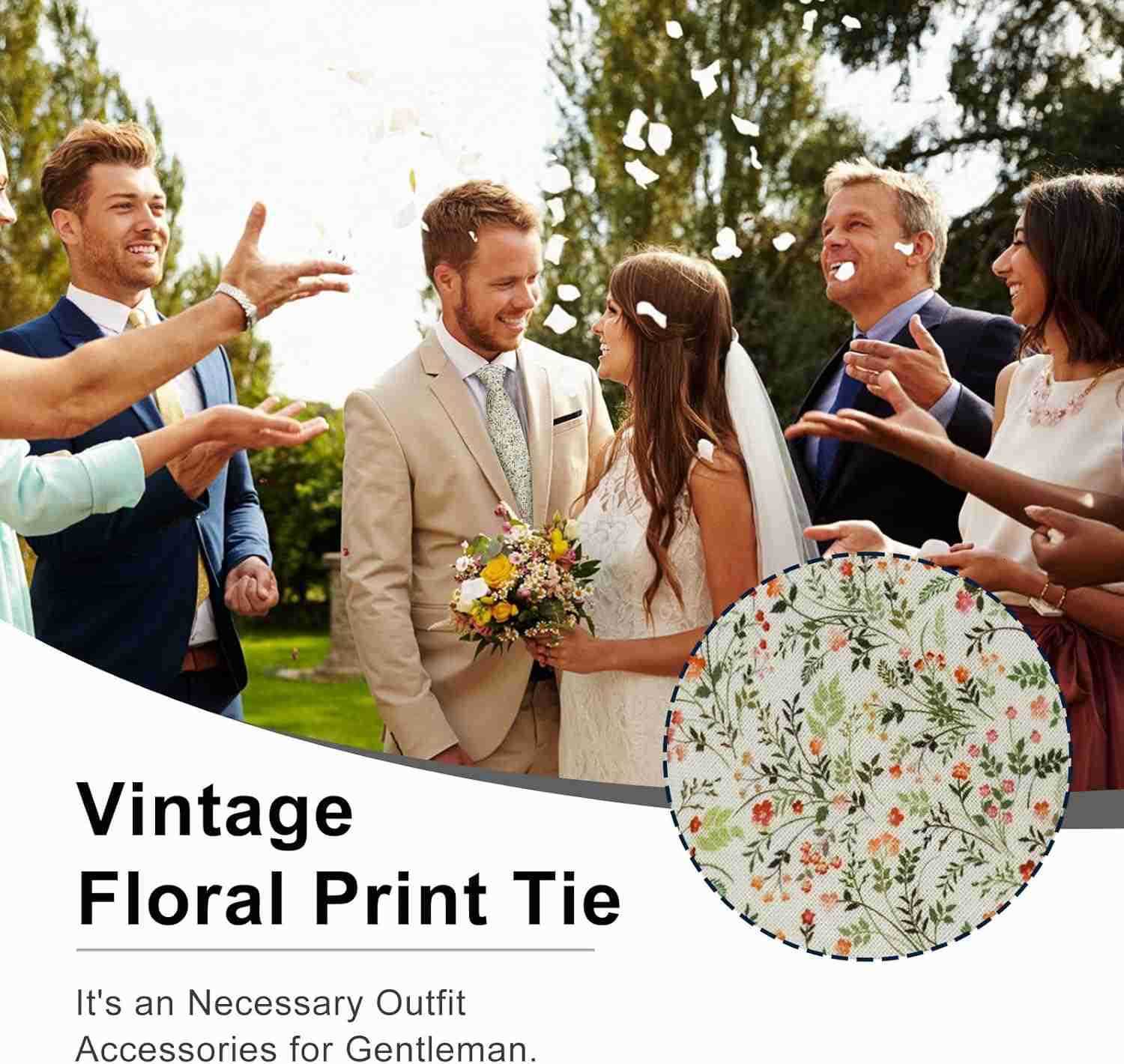 Mens Ties SageDusty BluePink Floral Ties for Men 276 Cotton Flower Necktie for WeddingGroomsmenPartyW250904