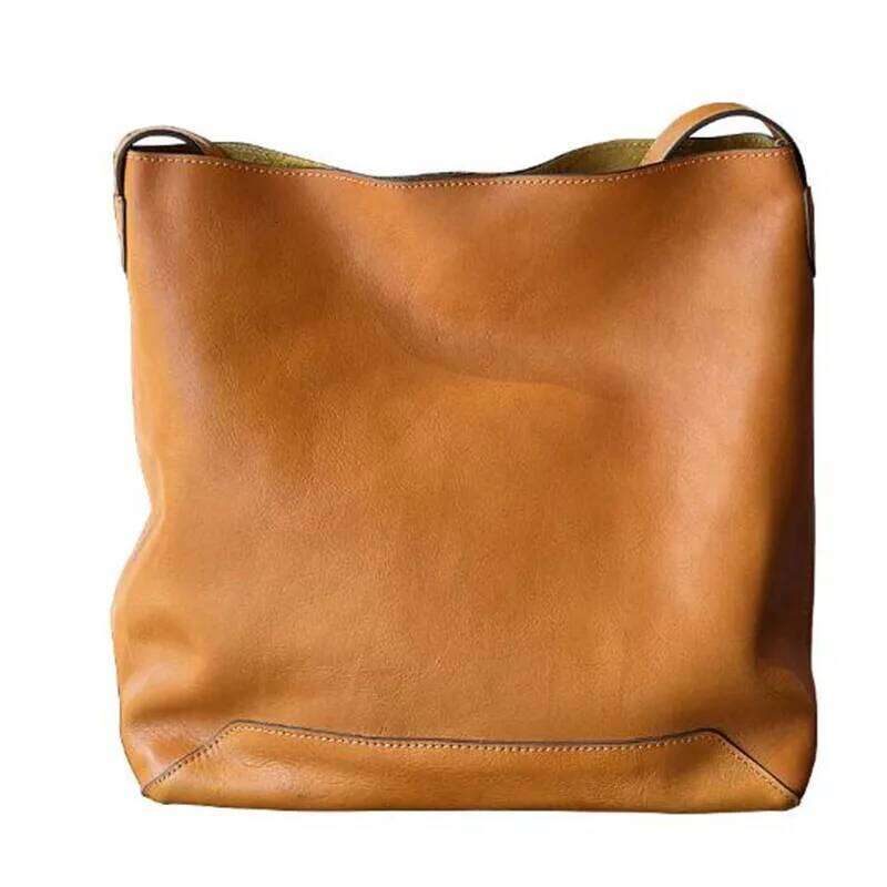 Japan And South Korea Leather Female Vintage Tote Large Capacity Cowhide Shopping Single Shoulder Crossbody Bag