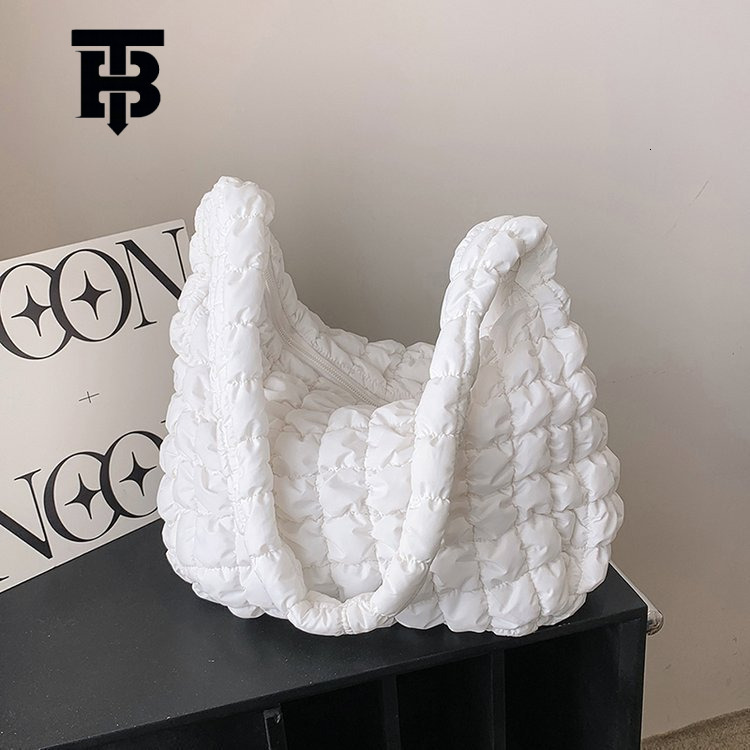 Designer s bag TB BHULAMTE Korean New Style Pleated Cloud Bag Versatile Fashion Single Shoulder Handbag Dumpling Bag Large Capacity Down Cotton Undera