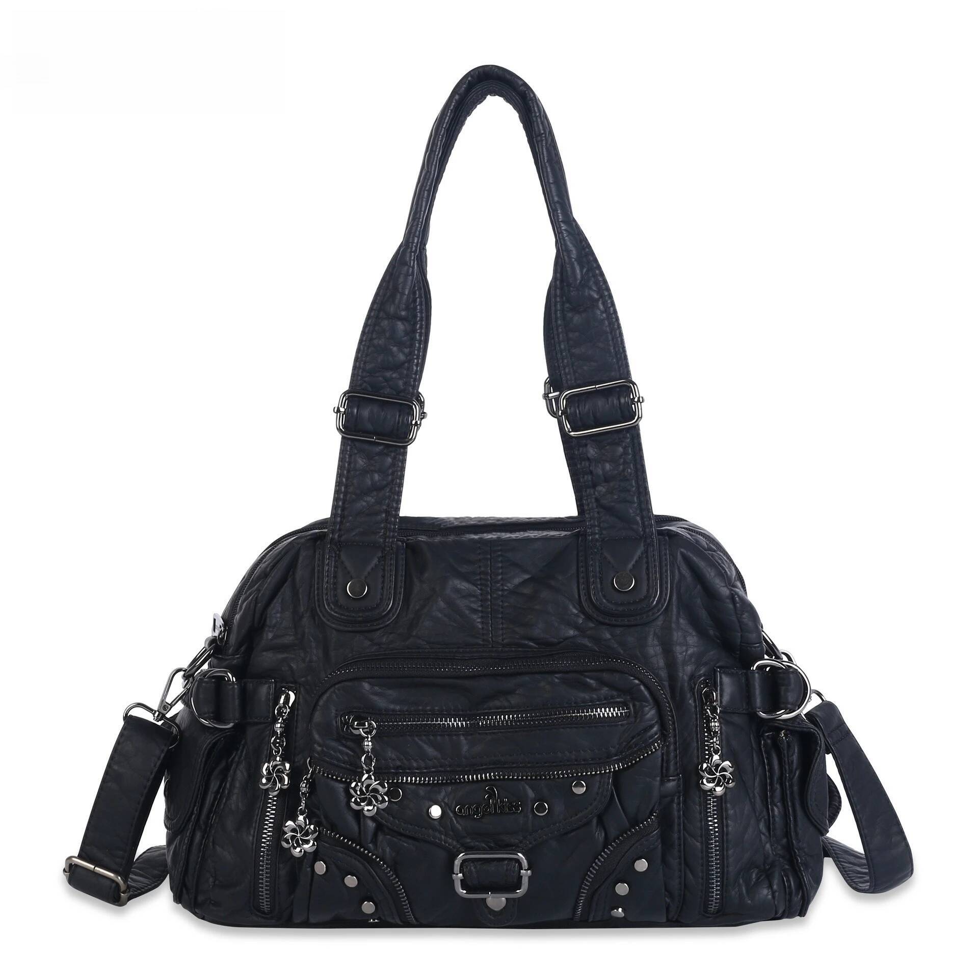 Women Handbags Fashion Shoulder Bag Large Black Tote Top-handle Shopping Pack Multiple Pockets Satchel Lady Hobos Big Purse