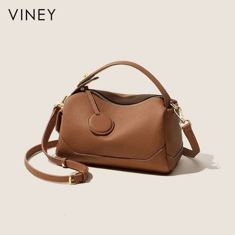 VINEY Ladies 2025 New Crossbody Women's Shoulder Genuine Leather Large Capacity Commuter Portable Pillow Bag