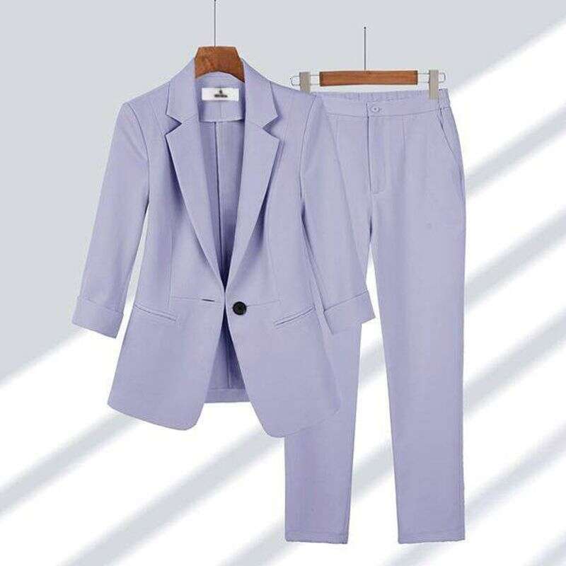 Thin Business Casual Nine-Quarter Sleeve Suit For Women