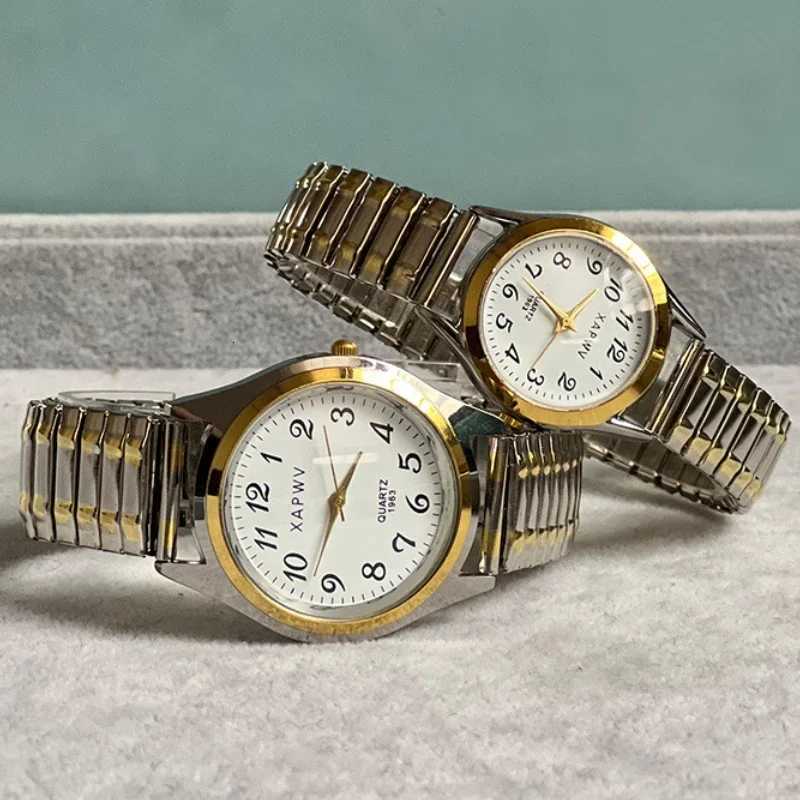 Couple Man Wen Wrist Watches Stainless Steel Band Alloy Lovers Business Quartz Movement Wristwatch Elastic Strap Band Watch X2509041