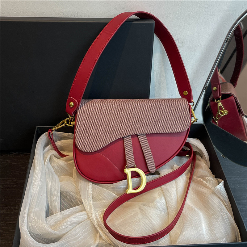 2025 New Fashion Saddle Bag for Women - European American Retro Macaron Color Shoulder Crossbody Bag