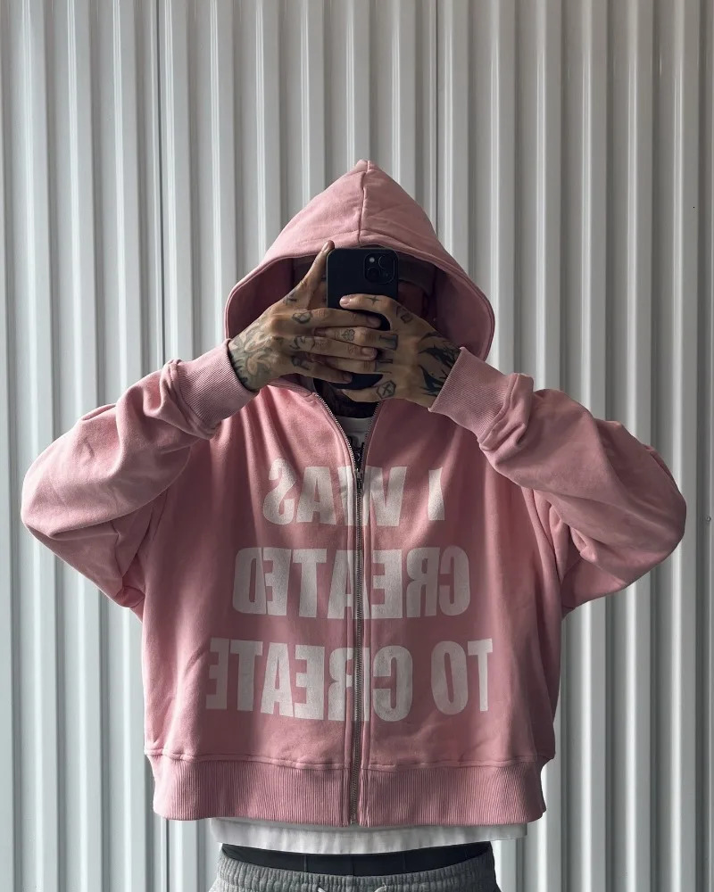 Letter simple printed zipper pink y2k hoodies for womens Korean version fashionable classic niche versatile sweatshirts 250904