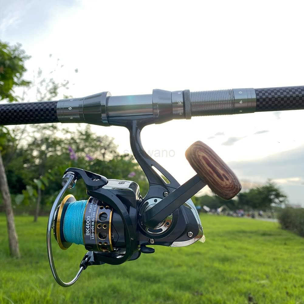 Spinning Reel Saltwater Fishing Reels with Wooden Handle 13 BB Light Weight 43LB Max Drag 471521 Gear Ratio SummerICE Fishing Beginners Kids Friendly 