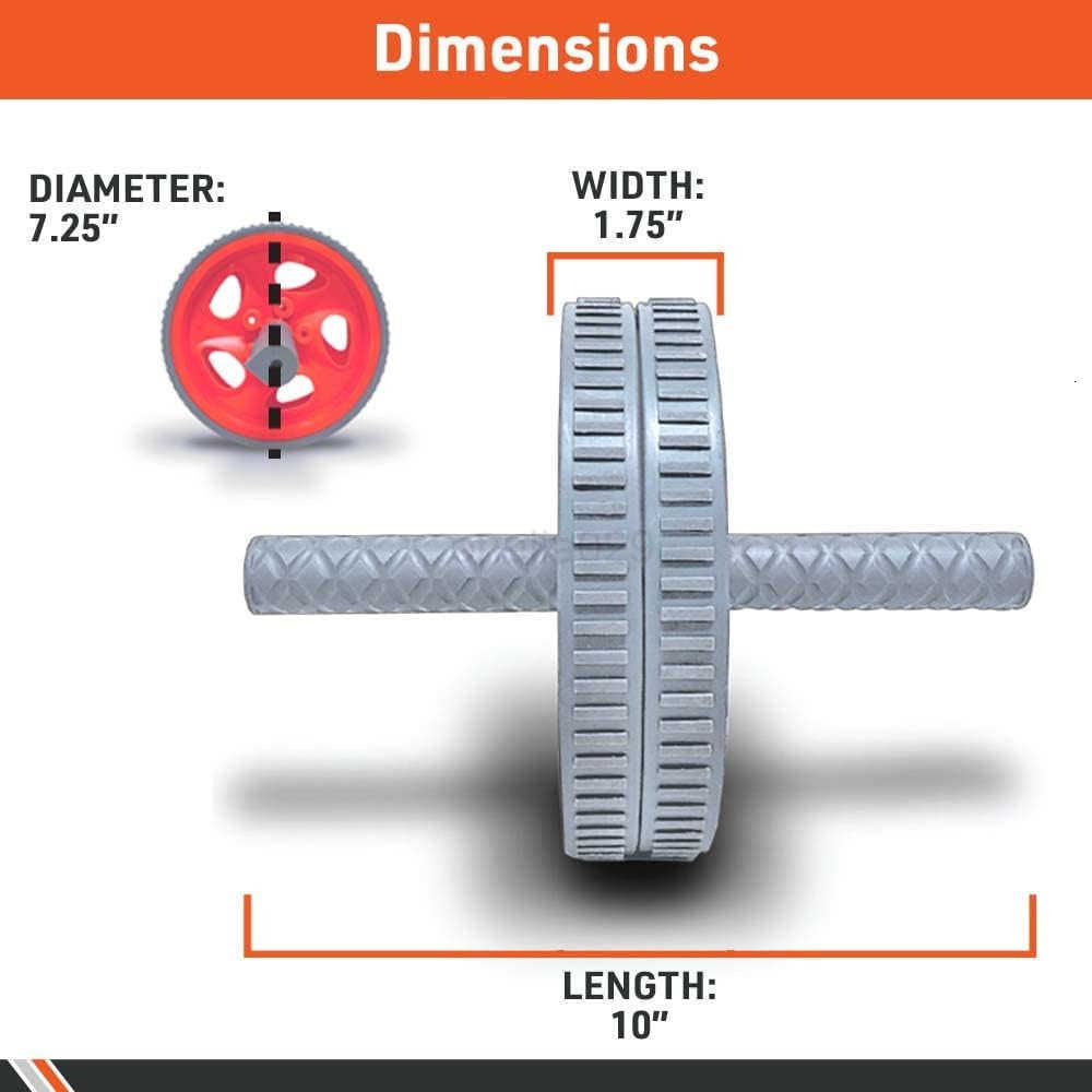 AB Wheel Wobble Free AntiSlip Dual Wheel Portable Ab Roller W250904