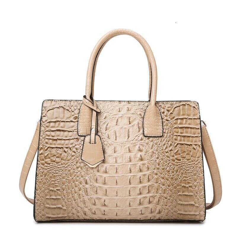 Women's Large Top-Handle Bag Vintage Crocodile Designer Shoulder Bag Quality Leather Crossbody Bag Messenger Commuter Sac A Main