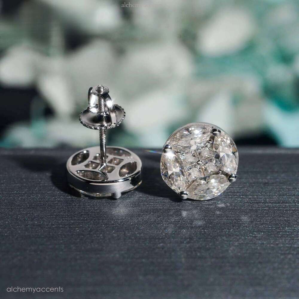 Pass Dia Tester Sterling Sier Hip Hop Stud High Quality Iced Out Vvs Moissanite Earrings