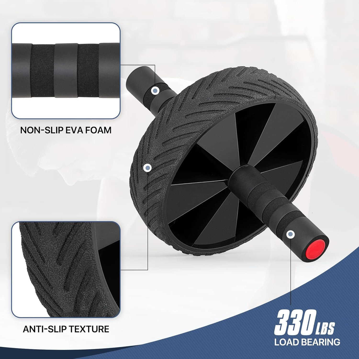 Ab Roller Wheel for Abdominal and Core Strength Training Home Gym Abs Roller for Men Women W250904