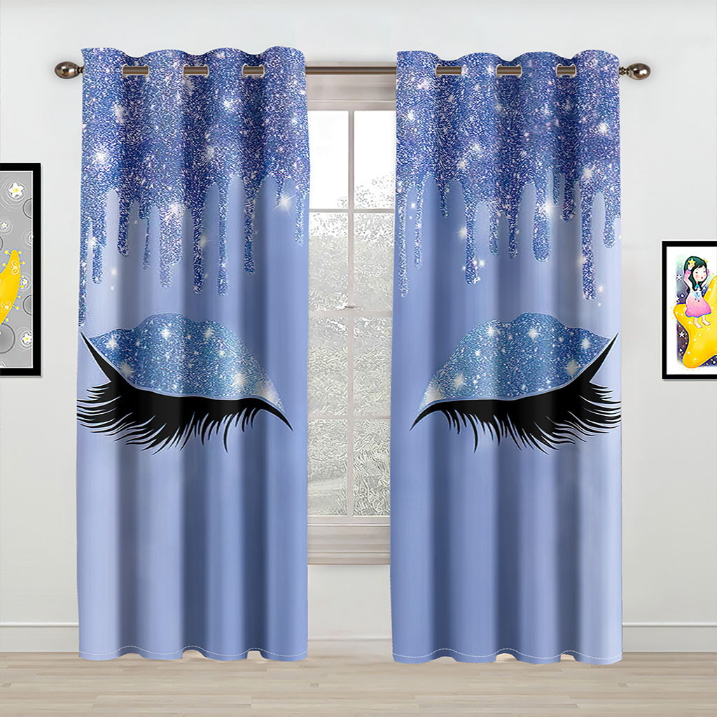 YL-37095 High-precision Customized 3D Curtain Printing Finished Landscape Wave Curtain Blackout Curtain