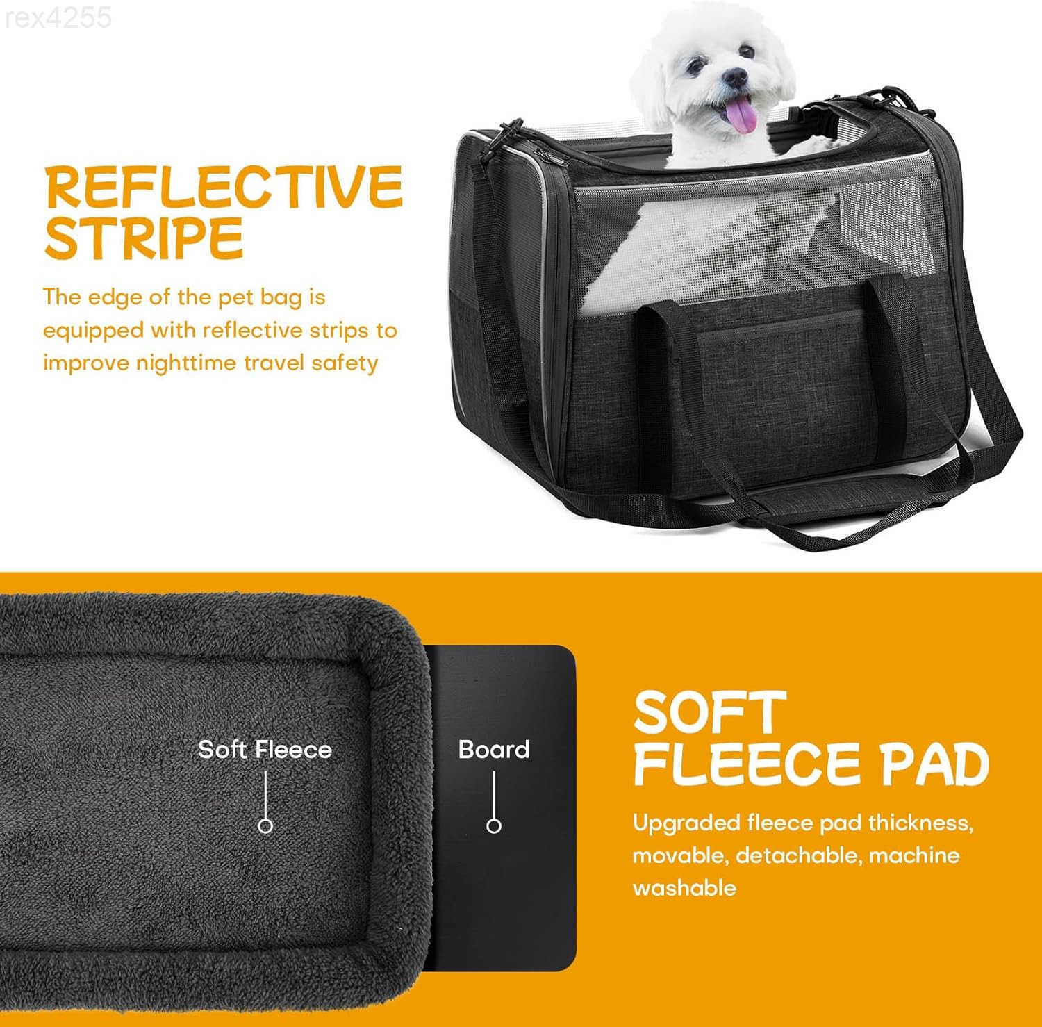 Cat Carrier SoftSided for Big Medium Cats Dog Carriers for Small Dogs Airline Approved Pet Travel Carrier for Cats Puppies up to 15Lbs with Safety Zip