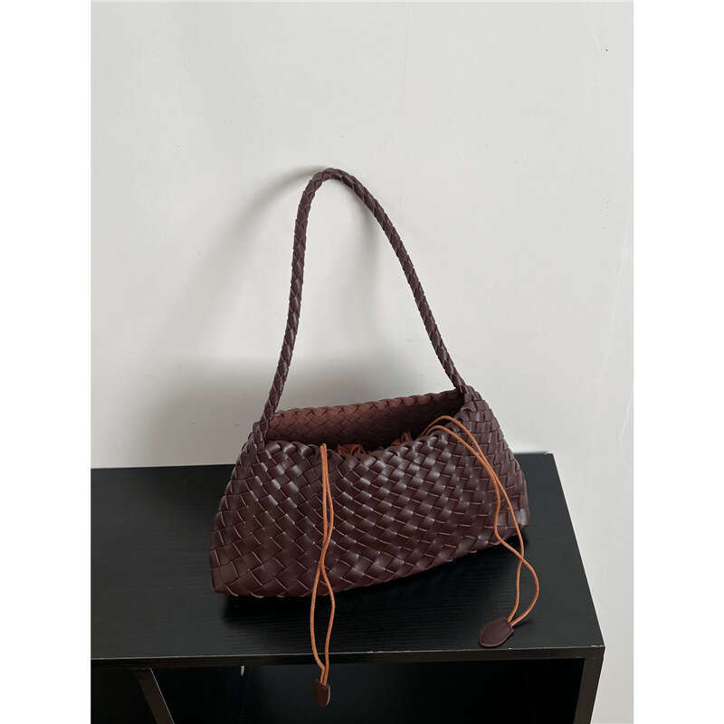 2025 New Genuine Leather Handwoven Underarm for Women High-end Versatile Vintage Handbag Shoulder Mother and Child Bag