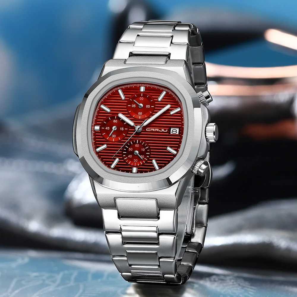 CRRJU Luxury Man Watch Business Waterproof M Clock Luminous Date Stainless Steel Square Quartz Men Watch reloj hbre 2024 X250904