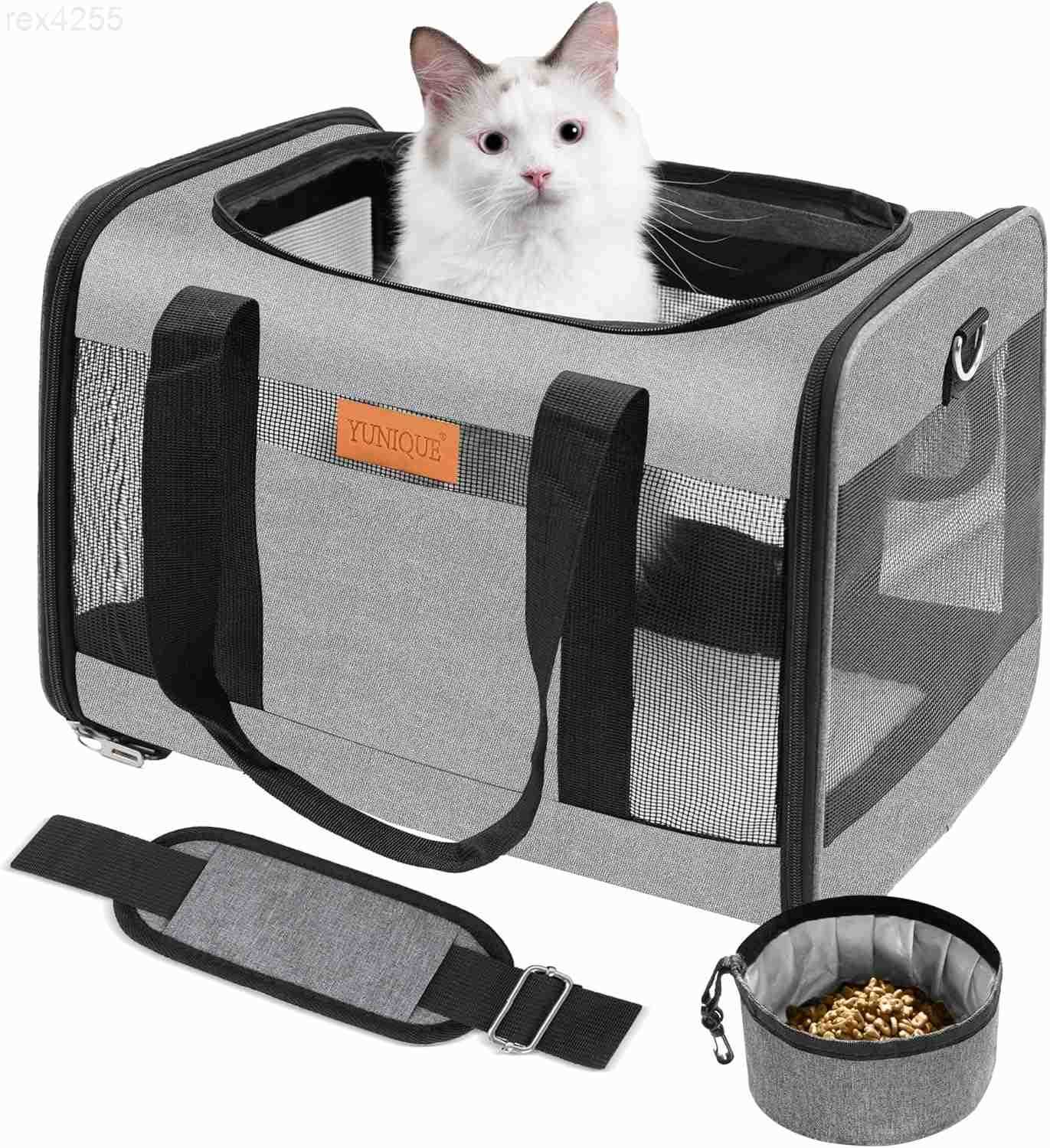Collapsible Travel Puppy Carrier with Lightweight Fabric Design GreyW250904