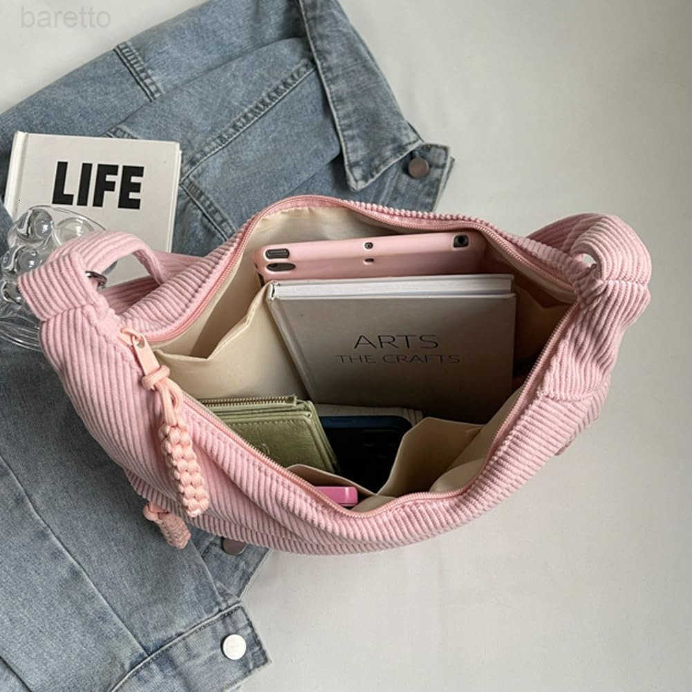 Hobo Bag for Women Men Crescent Shoulder Bag Retro Nylon Canvas Crossbody Bag Slouchy Corduroy Dumpling Bag Purse M250903