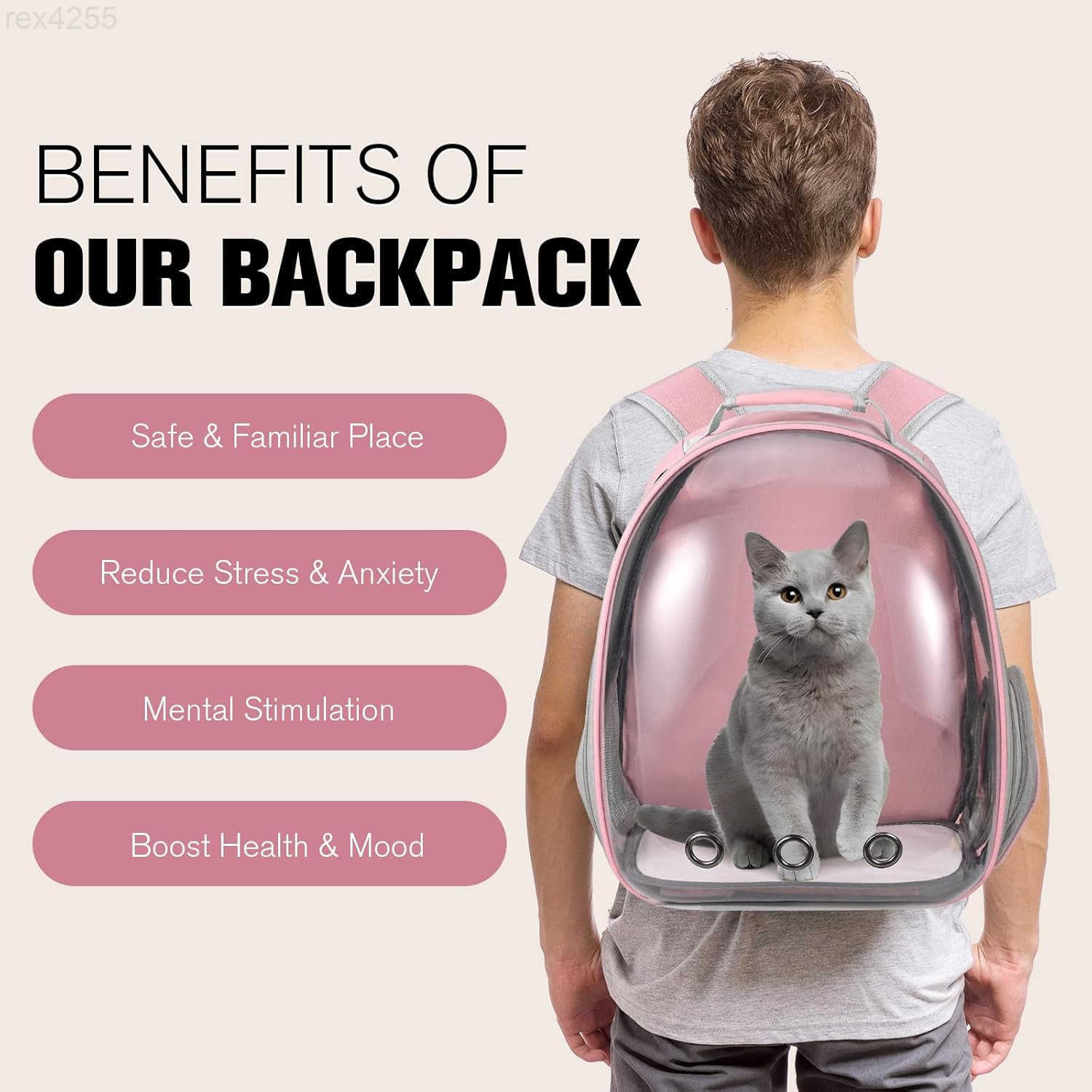 Cat Carrier Backpack Pet Carrier Backpack Front Pack for Small Medium Cat Puppy Dog Carrier Backpack Bag Space Capsule AirlineApproved Pet Carrier for