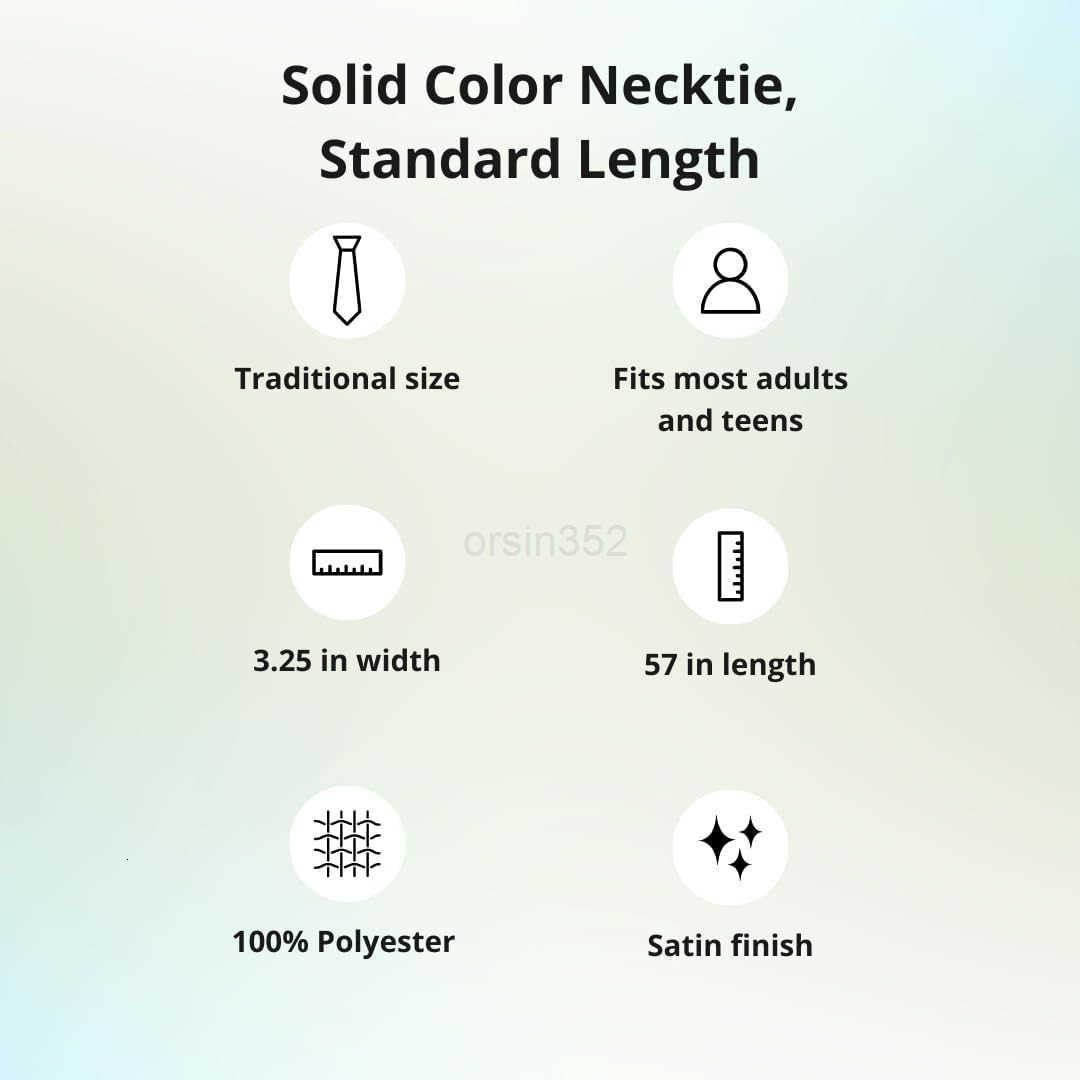 Mens Solid Color Necktie Standard LengthW250904