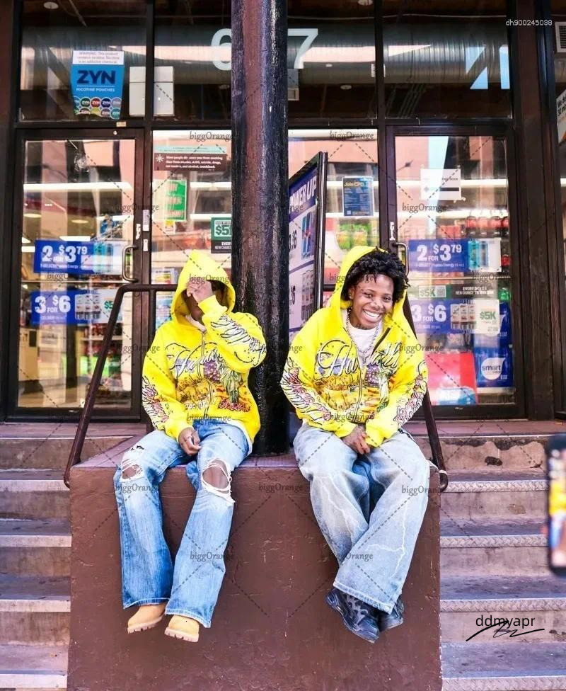 Ddmyday Men's Hoodies American Retro Letter Casual Loose Zipper Hoodie Men Street Hip-Hop Fashion Haruku Oversized Sweatshirt Women Ddmyday