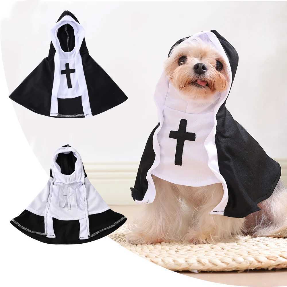 Funny Dog Halloween Cosplay Costume Cute Dog Nun Clothing Christ Jesus Cross Puppy Clothes For Small Big Dogs Cats Pet Outfits W250904