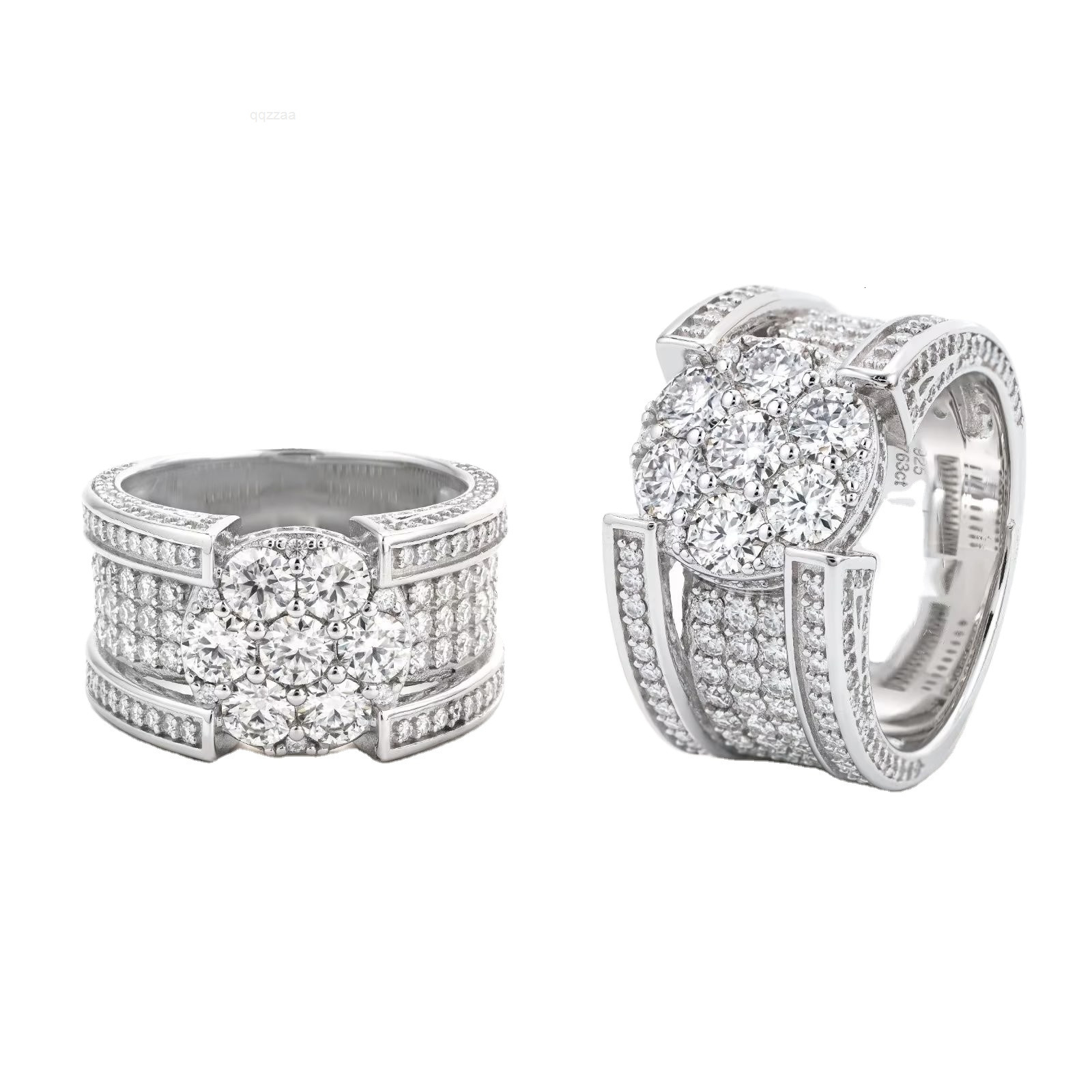 Luxury Iced Out Rings Men Luxury 925 Sterling Silver Diamond Vvs Moissanite Rings Women Custom Rings Factory Wholesale