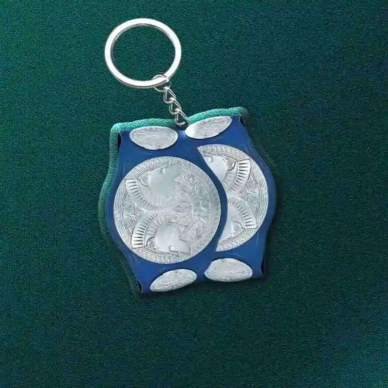 In Stock championship gold belt Printed Keychain Wrestling Peripheral doublesided pendant Keychain 250904