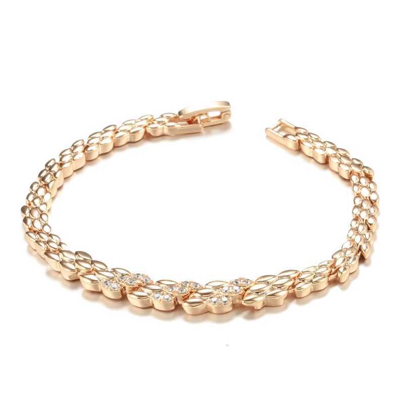Kinel Fashion 585 Rose Gold Color Bracelet For Women Luxury Natural Zircon Bride Fine Wedding Daily Fine Jewelry 2022 NewXJ250904
