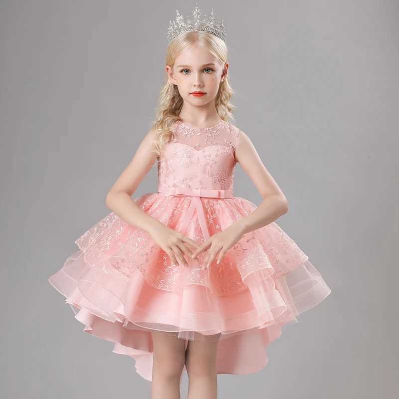 M1243 Girls Party Princess Ball Dress Kids Girl Tailing Dresses For Wedding Birthday Ceremony Baby Girl Gown Z250904