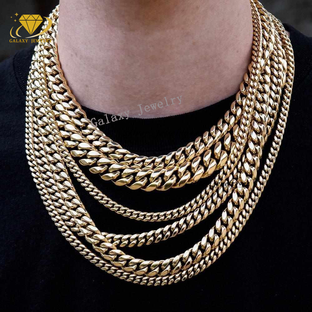 18k Gold Plated 6mm20mm Vvs Moissanite Clasp Luxury 925 Sterling Silver Hip Hop Diamond Cuban Link Plain Chain