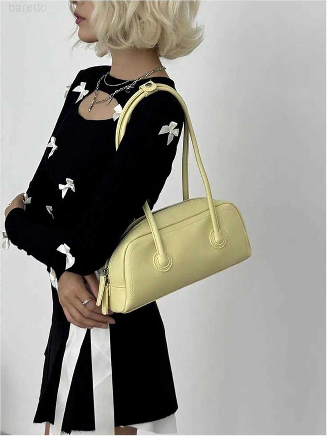 Womens Top Handle Shoulder Handbags Zipper Medium Boston Bag Structured Underarm Bags M250904