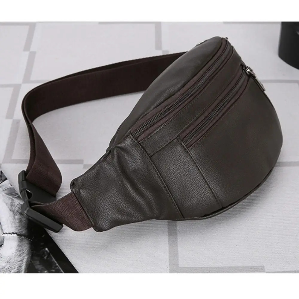 Business Leather Waist Bag Multifunctional Cash Wallets Outdoor Crossbody Bags Waterproof Sporting Pack Traveling Bag Man 250903