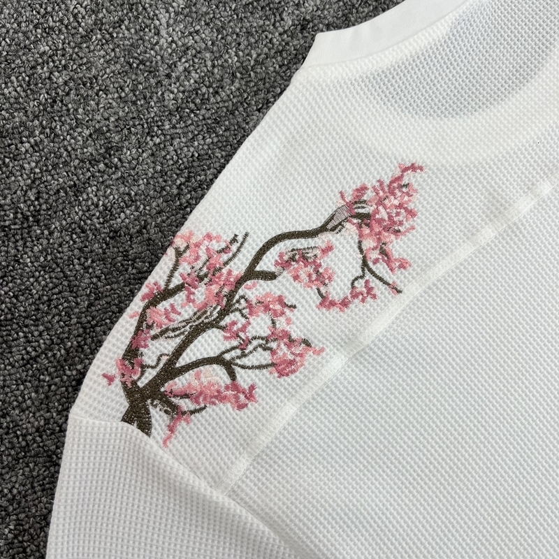 Waffle Long Sleeve y Sakura Derschutze Blossom T Shirt Men Women Casual Loose High Quality Breathe Tshirt Clothes 250903