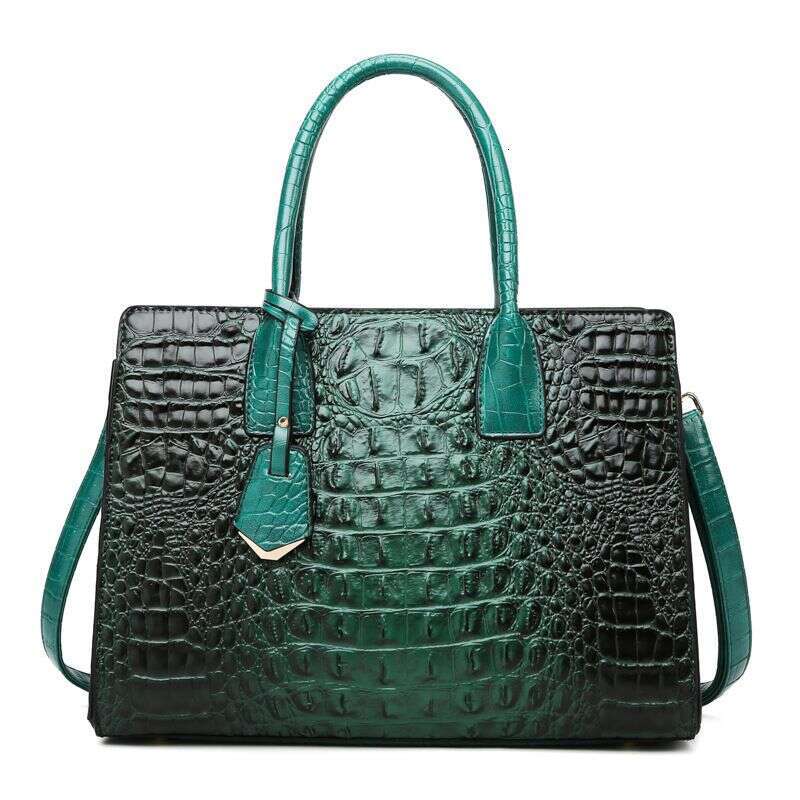 Women's Large Top-Handle Bag Vintage Crocodile Designer Shoulder Bag Quality Leather Crossbody Bag Messenger Commuter Sac A Main