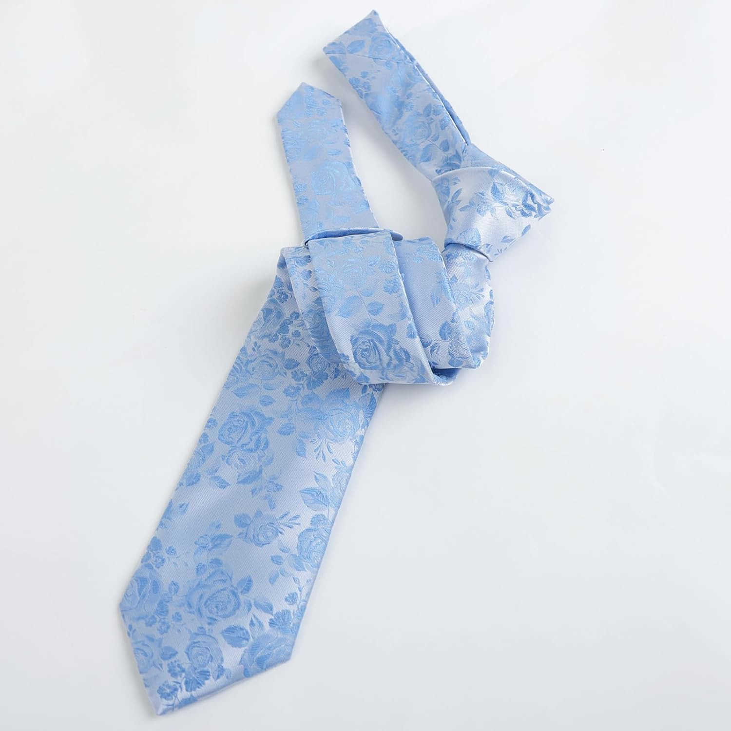 Mens 315inches Rose Pattern Necktie with Floral Handkerchief SetW250904