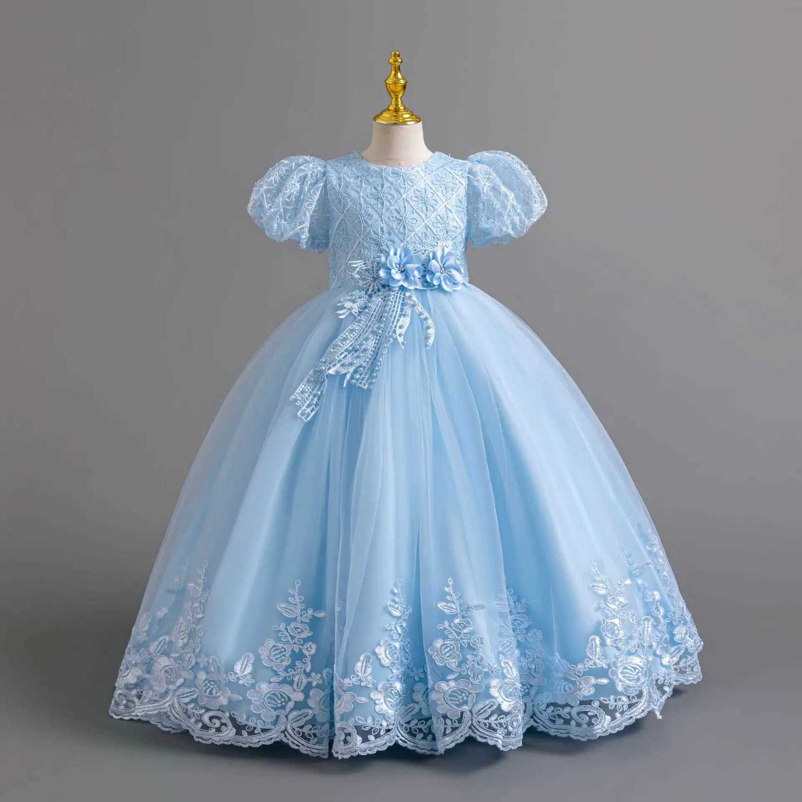 Party Dresses For Girls Flower Dress White Bridesmaid Wedding Pageant First Communion Clothing Birthday Party Piano Performance Gown Z250904