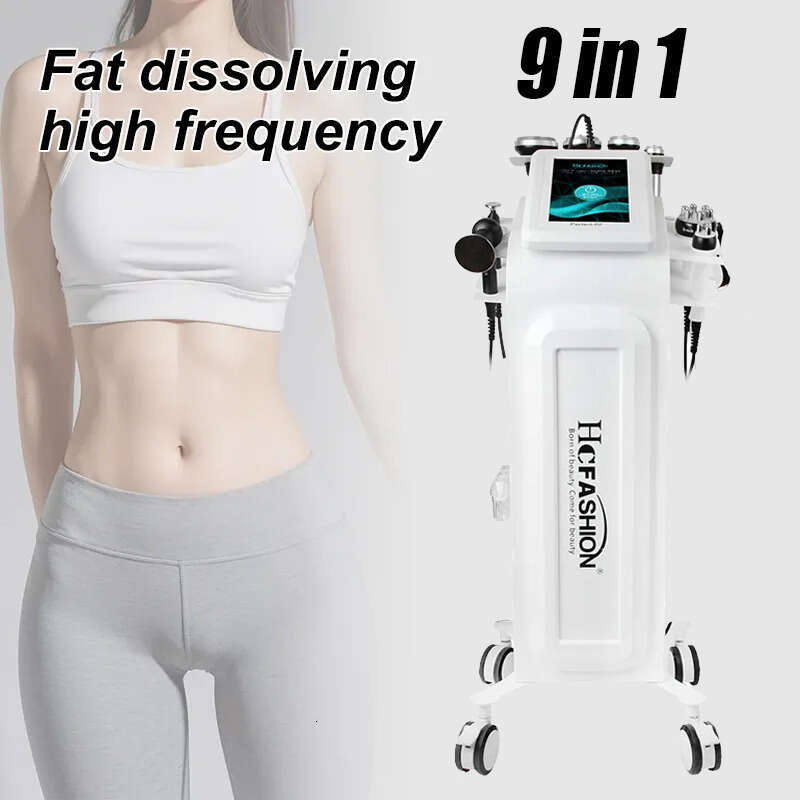 Multifunction Lipolysis Vacuum Cavitation Body Contouring Butt Lifting Non-Invasive Weight Loss 9 In 1 Radiofrequency Skin Care Lymph Drainage Device