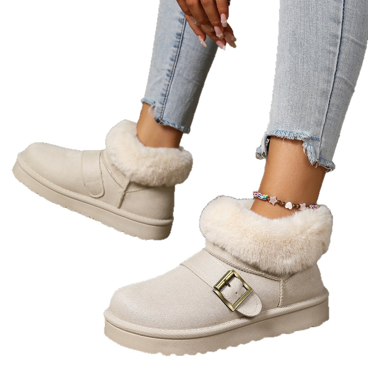 Free shipping designer Boots Cotton shoes women winter new style with plush warm retro slippers snow boots comfortable fit Thick base