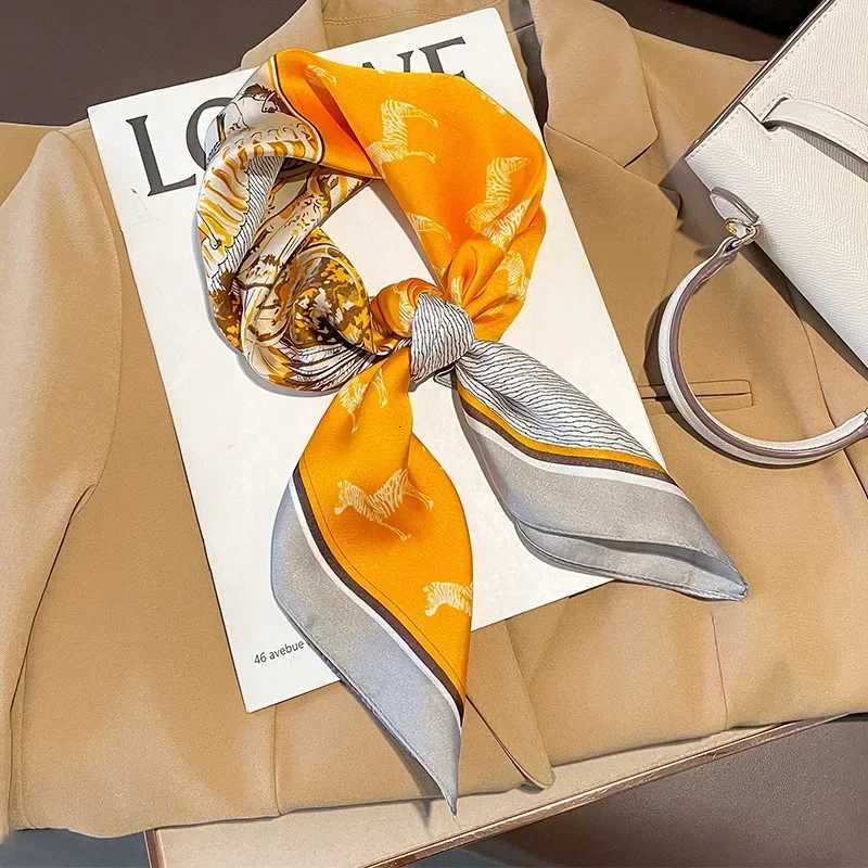 Designer Fashion Scarves for Wen Shawl Horse Print Silk Satin Hijab Scarf Fa 7070cm Luxury Brand Square Shawls Scarfs For Ladies G250904