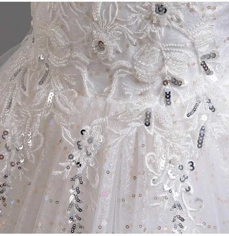 Youth Girls Summer New Sequin Sticker Bubble Sleeve Long Mesh Fluffy Skirt Piano Competition School Graduation Ceremony Dress Z250904