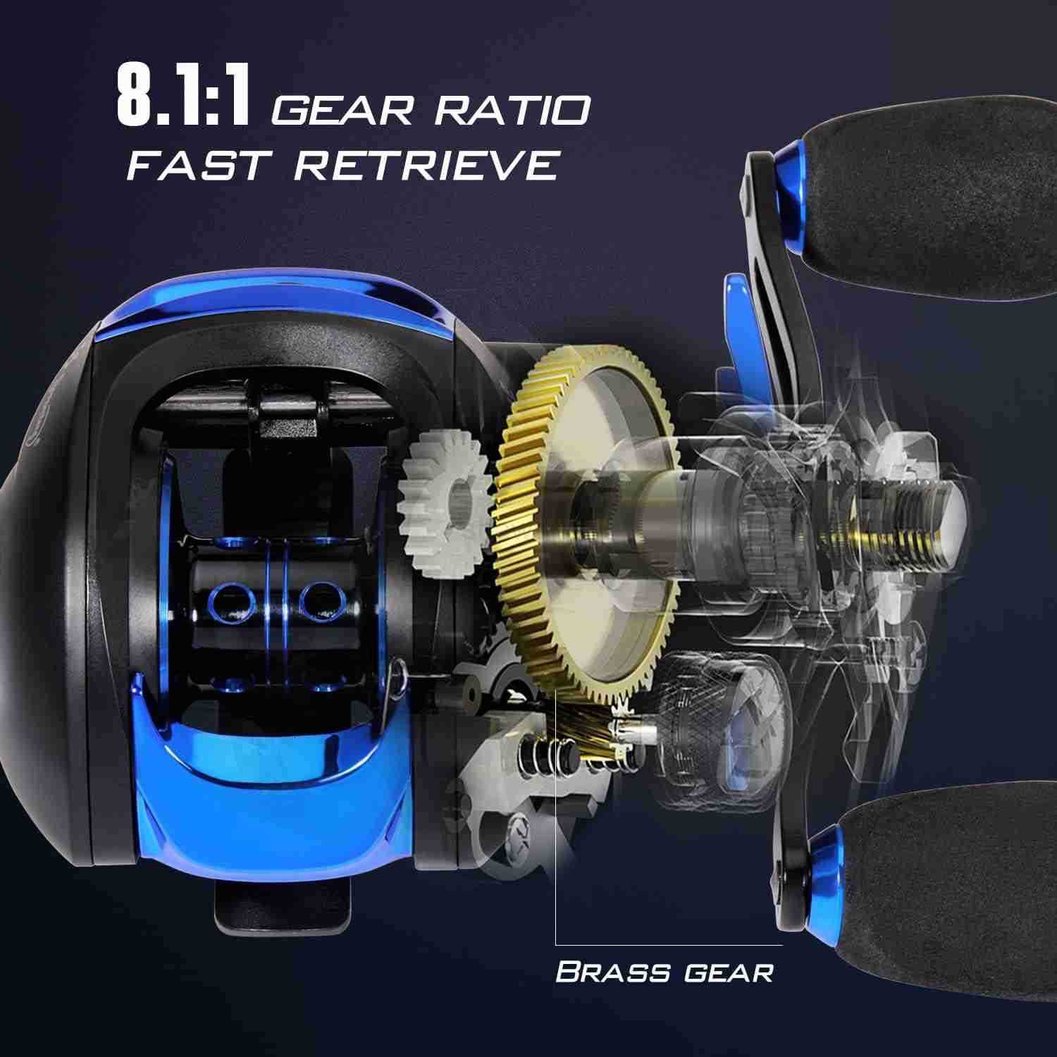 Baitcasting Fishing Reel with 9 1 AntiReverse Ball Bearings 811 HighSpeed Gear Ratio Casting Reel W250904