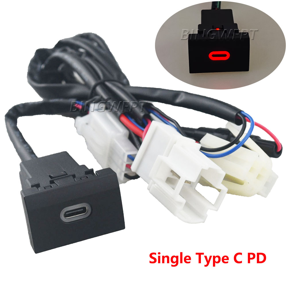 For VW POLO 2011 - 2013 Car USB Charger PD Quick Charge QC3.0 Auto Phone Charging Adapter Button