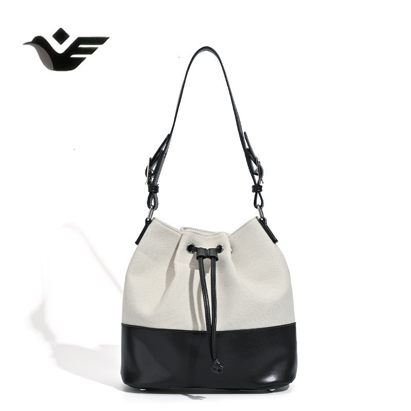 Feiyan Free Shipping New Designer Bag Luxury Shopping Bag Lazy Artistic Drawstring Patchwork Single Shoulder Bag Niche Fashion Large Capacity Commuter