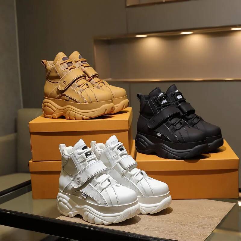 2021 Top Quality Genuine Leather Platform buffalo Shoes Women Casual Sneakers Round Toe Brand Dad shoes ST487 ST488 ddmysaturn