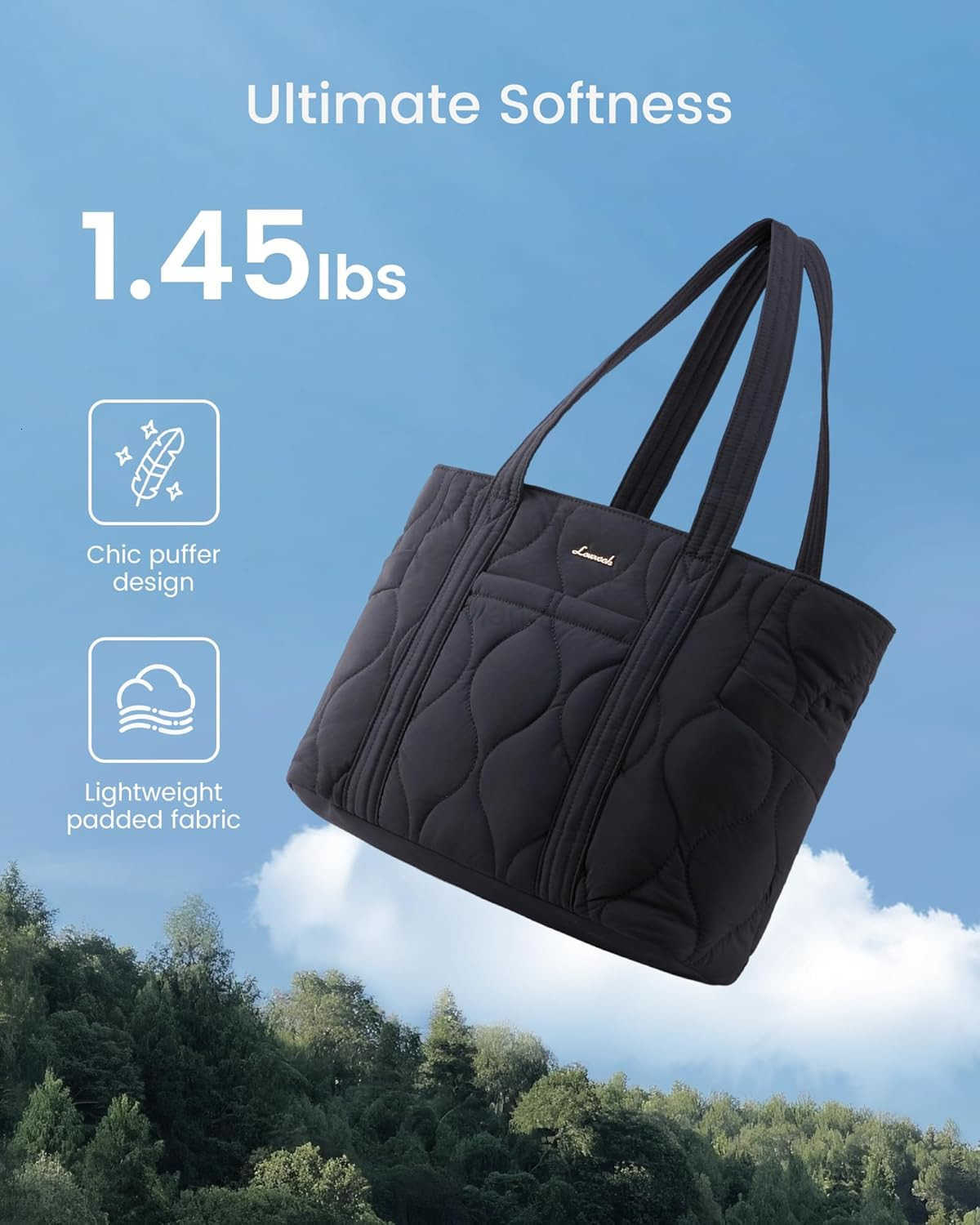 Tote Bag for Women Puffer Quilted Work Travel Shoulder Bag with Zipper for Daily Nurse TeacherW250904