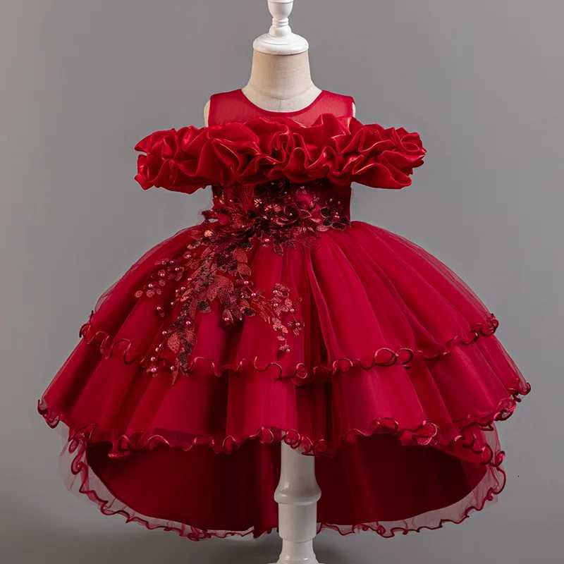 0-12 Years Childrens Dresses For Girls Train Communion Gown Prom Kids Eleghant Wedding Evening Ceremony Dresses Z250904