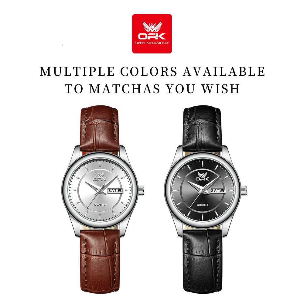 OPK 6022 Wens Watches Elegant Fashion Small Quartz Wristwatch for Ladies Waterproof Leather Strap Dual Cndar Display X250904
