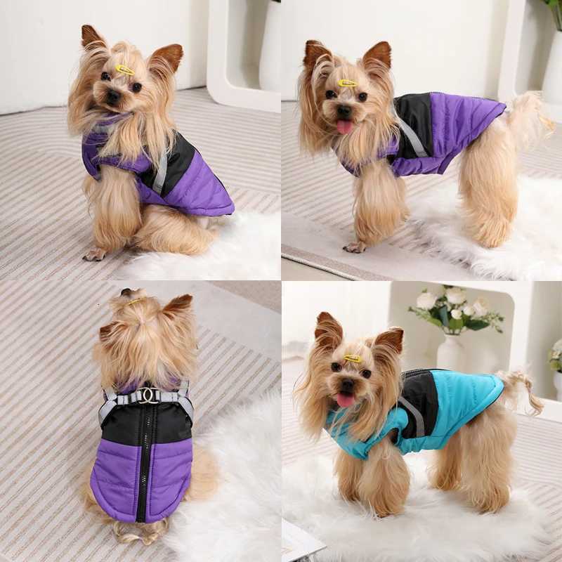 Dog et Winter Waterproof Pet Clothes With Harness For Small Medium Dogs Cats Puppy Coat Reflective French Bulldog Apparel W250904