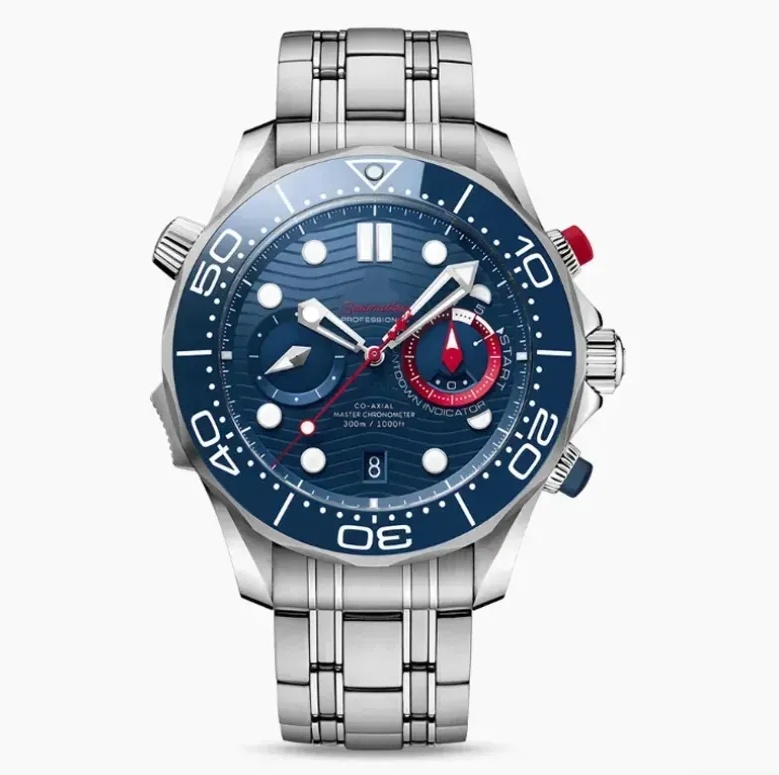 AAAAA Sea master 007 Professional Stainless Steel Wrist Watches for Men speed master Mens Watches All Dial Work Quartz Watch Stopwatch 300 omgs-014