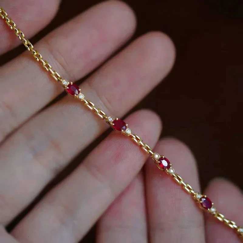 New light luxury silver inlaid ruby diamond bracelet for women chain charm fine section exquisite highend engagement jewelry W250904
